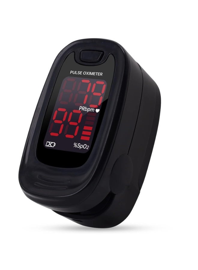 Pulse Oximeter جهاز قياس نسبة الأكسجين في الدم ونبضات القلب الرقمي - مراقب دقيق لتشبع الأكسجين (SpO2) ومعدل النبض مع رسم بياني وشاشة LED - جهاز طبي محمول مع حبل للتعليق - Image 1