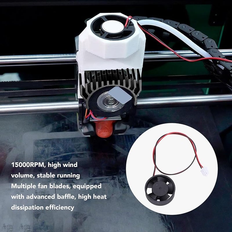 مجموعة مروحة تبريد مشتت حرارة أسود مقاس 30x30x10مم لطابعات Creality K1 وK1C وK1 Max لمنع انسدادات الخيوط - Image 4
