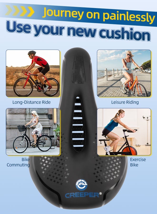 CREEPER Bicycle Saddle - Unisex Comfortable Saddle, Wider and Thicker, with 3-Zone Concept, Waterproof and Ergonomic. - Image 5