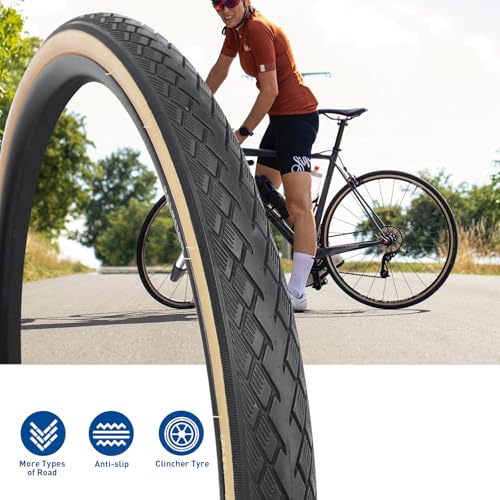 WEEROCK 700C Bike Tire 2 Pack 700 X 35C Gravel Bicycle Tires for Road Bicycle Brown Wall Foldable Replacement Tyres - Image 5
