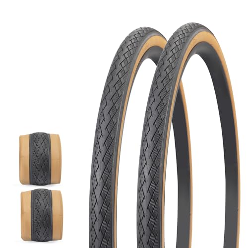 WEEROCK 700C Bike Tire 2 Pack 700 X 35C Gravel Bicycle Tires for Road Bicycle Brown Wall Foldable Replacement Tyres - Image 1