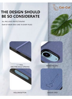 Cat - Cot Stand Case for iPad  5/6/Air/Air 2 9.7" Ultra-thin Cloth Pattern Flip Full Coverage Smart Tablet Protective Case - Royal Blue  - Image 3