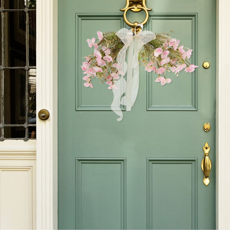Faux Arch Flower Swag: Artificial Flower Wedding Holiday Wreath Front Door Spring Floral Garland Wedding Welcome Signs Floral Decorations For Indoor And Outdoor Use - Image 5