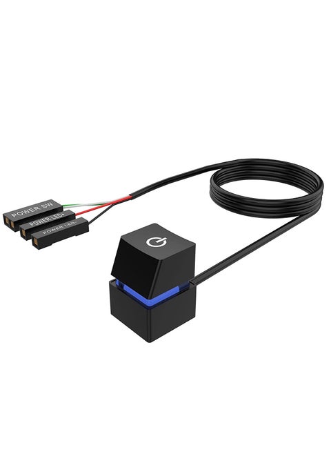 Desktop Computer Power Switch External Remote Start PC Motherboard Power On Off Switch Button Extension Cable Power Reset Button Desktop PC Switch for Internet Cafes Families Company