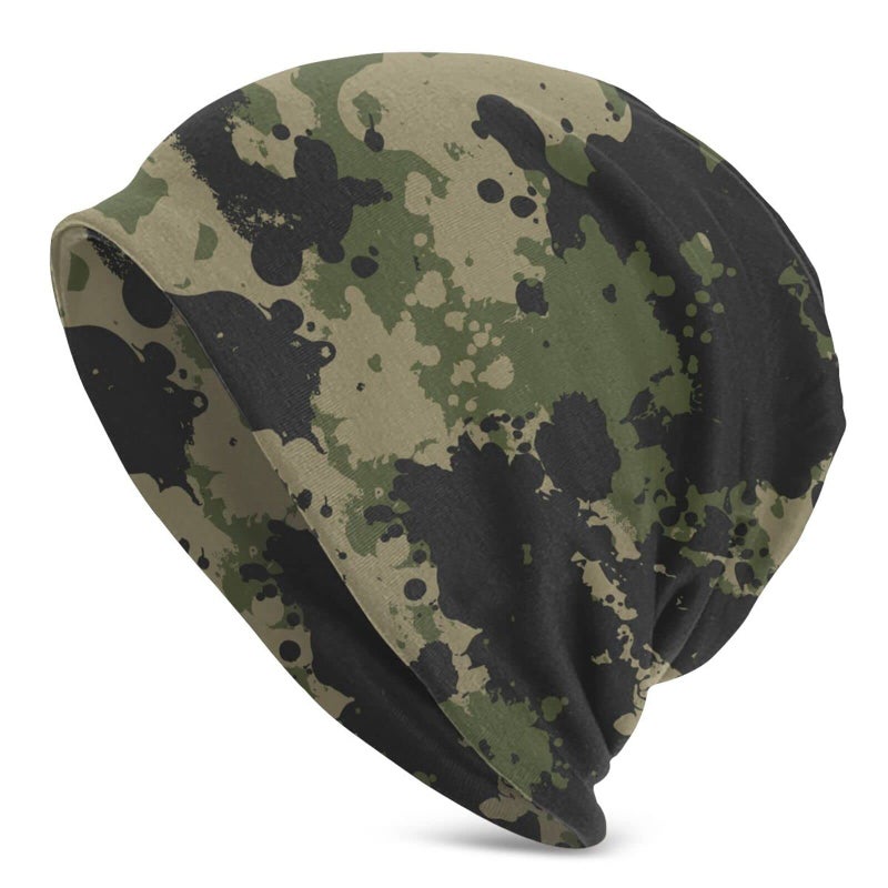 Yilad Camouflage Beanie Slouchy Chemo Hats, Skull Caps Baggy Headwear for Jogging Cycling Unisex - Image 1