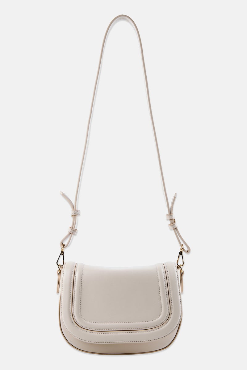Deezee Women Brand Logo Cross Body Bag, Ivory - Image 1
