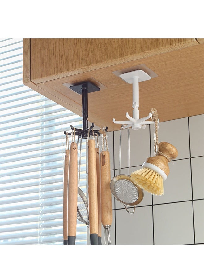 Multifunctional 360°Rotating And Folding Hook Kitchen Shelf white  - Image 4