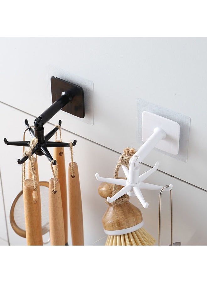 Multifunctional 360°Rotating And Folding Hook Kitchen Shelf white  - Image 3