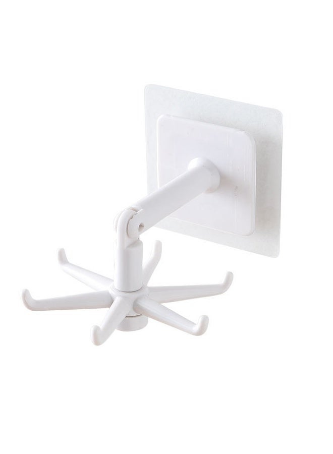 Multifunctional 360°Rotating And Folding Hook Kitchen Shelf white  - Image 1