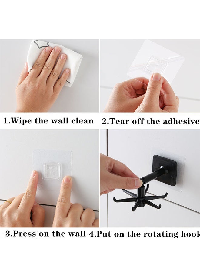 Multifunctional 360°Rotating And Folding Hook Kitchen Shelf white  - Image 2