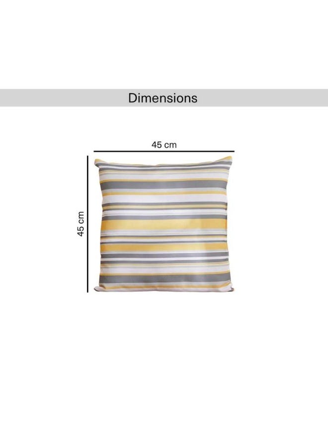 Pan Home وسادة خارجية مخططة محشوة 45x45 سم - رمادي/أصفر - Image 4