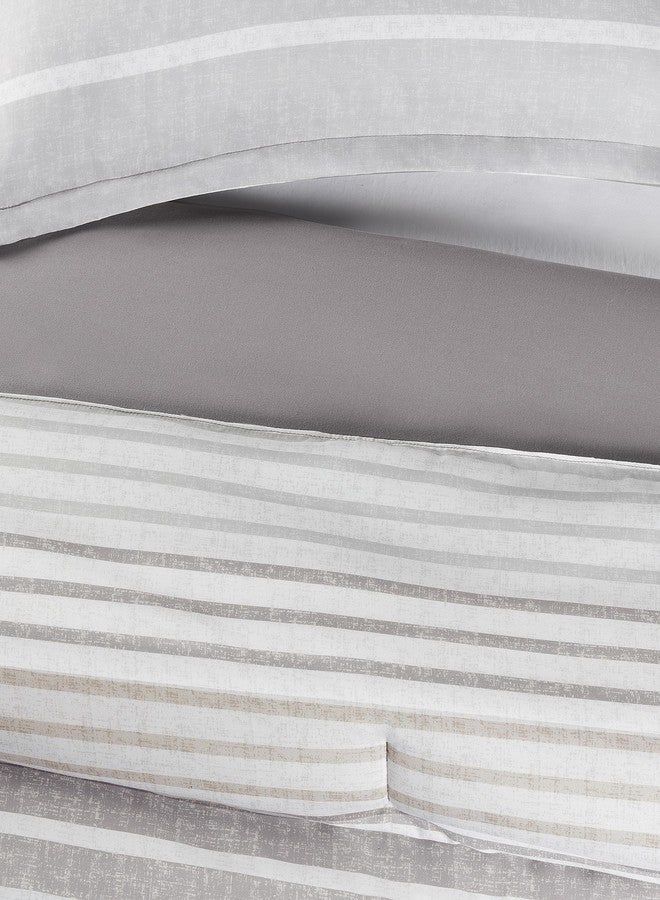 Serta مجموعة لحاف سرتا سيمبلي كلين كونراد الناعمة الحديثة الملمس 3 قطع مع غطاء وسادة لجميع الفصول، كامل/ملكة، طبيعي - Image 5