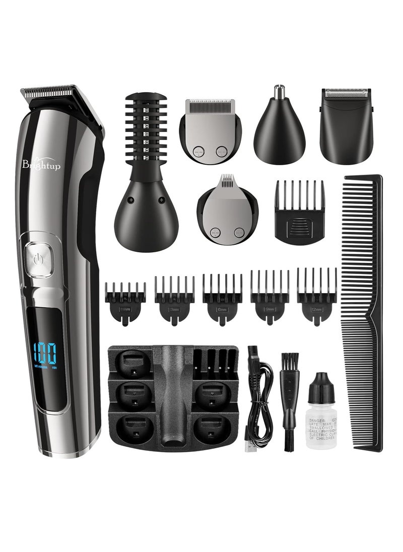 Brightup - Brightup Beard Trimmer for Men - Electric Razor & Shaver, Cordless Hair Clippers Trimmers Set, IPX7 Waterproof Mens Grooming Kit for Shaving Face, Mustache, Body, Ear, Nose Hair Trimmer, Gifts for Men - Image 1