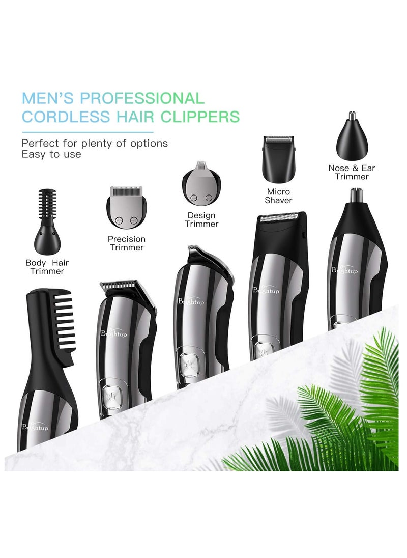 Brightup - Brightup Beard Trimmer for Men - Electric Razor & Shaver, Cordless Hair Clippers Trimmers Set, IPX7 Waterproof Mens Grooming Kit for Shaving Face, Mustache, Body, Ear, Nose Hair Trimmer, Gifts for Men - Image 1