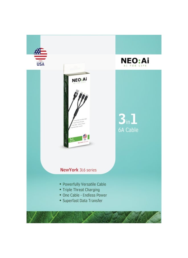NEO:Ai NEO AI 3-in-1 Cable 6 A - Black - VEN2002  - Image 2