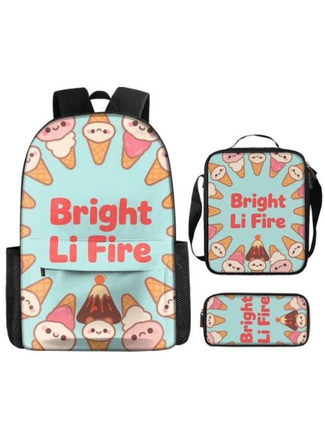 واضح من النار مجموعة من ثلاث قطع من حقائب الرسوم المتحركة، تتعامل بسهولة مع المناسبات المختلفة (الطلاب والأطفال ونزهات الأصدقاء وتسلق الجبال والدراسة وما إلى ذلك) | حقيبة ظهر + حقيبة محمولة باليد + حقيبة قرطاسية | هدايا الموسم المدرسي / العطلات - 8 - Image 2