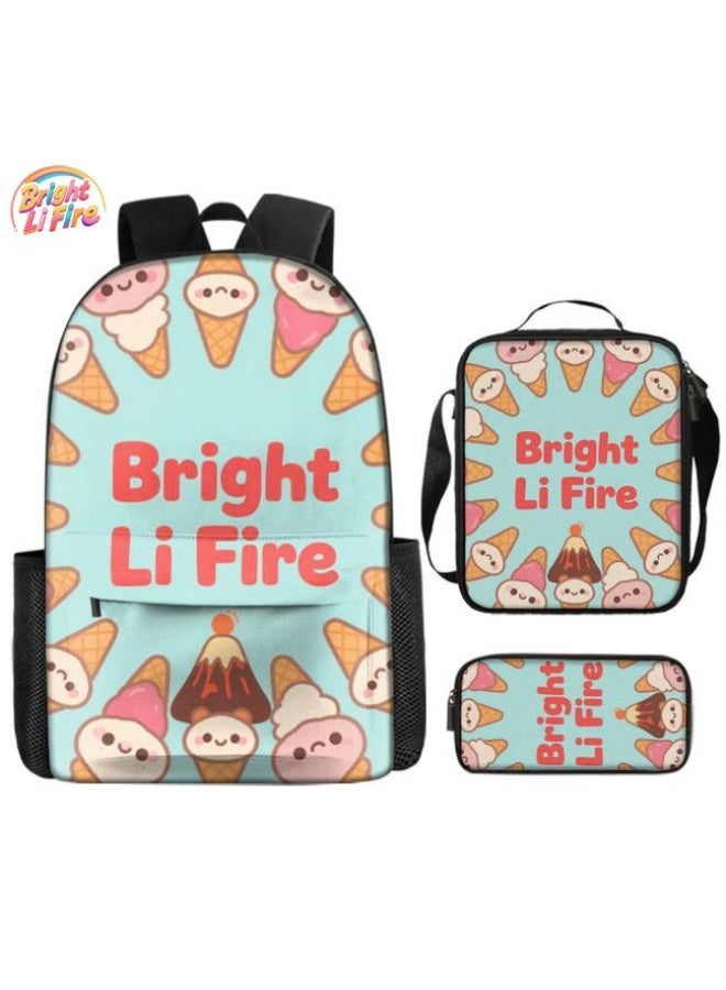 واضح من النار مجموعة من ثلاث قطع من حقائب الرسوم المتحركة، تتعامل بسهولة مع المناسبات المختلفة (الطلاب والأطفال ونزهات الأصدقاء وتسلق الجبال والدراسة وما إلى ذلك) | حقيبة ظهر + حقيبة محمولة باليد + حقيبة قرطاسية | هدايا الموسم المدرسي / العطلات - 8 - Image 1