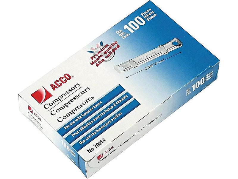 ACCO Brands Acco Prong Fastener Compressors, Premium, 1"" Capacity, For Standard 2-Hole Punch (2 3/4"" Centers), 100 Per Box (70014) - Image 3