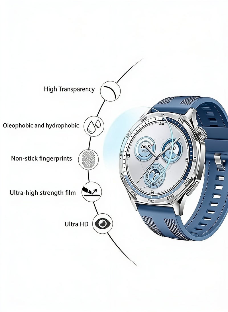 2 Pack Watch GT5/GT5 Pro 46MM Screen Protector, Tempered Glass with Alignment Stickers, Scratch-Resistant, HD, Ultra-Thin, Easy to Install, Full Coverage Protection for 46mm Watch - Image 5