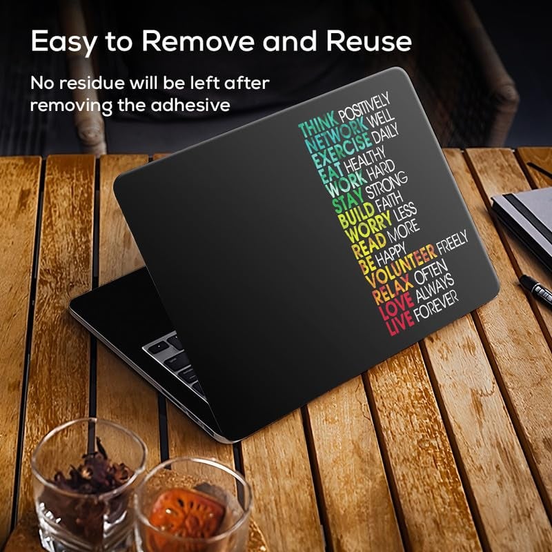 Galaxsia DSGN Dontgiveup-001 Full Body Laptop Skin Bubble-Free| Laminated & Removable | HD Quality Sticker for Laptops Upto 15.6 Inches Compatible with Hp/Dell/Acer/Lenovo/Asus etc - Image 3