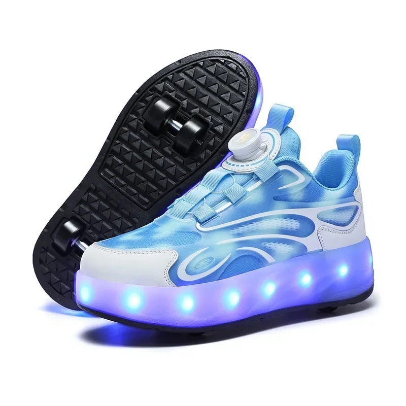 Factory Wholesale Boys'' Light Luminous Shoes USB Rechargeable Roller Shoes Outdoor Sports Skate Shoes Fashion Walk Shoes - Image 5