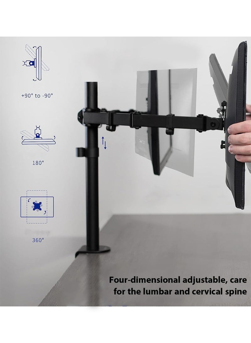 Arabest Dual Monitor Mount Stand, Articulating Gas Spring Monitor Arm, Adjustable Monitor Stand, Monitor Desk Mount with Clamp and Grommet Base - Fits 13 to 32 Inch LCD Computer Monitors  - Image 2