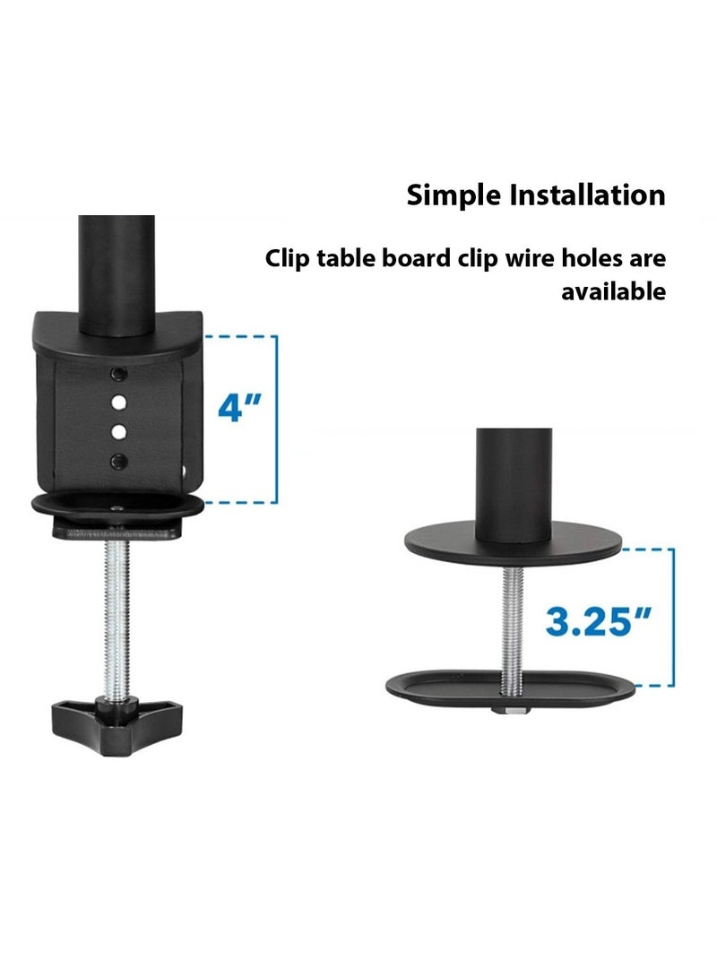 Arabest Dual Monitor Mount Stand, Articulating Gas Spring Monitor Arm, Adjustable Monitor Stand, Monitor Desk Mount with Clamp and Grommet Base - Fits 13 to 32 Inch LCD Computer Monitors  - Image 3