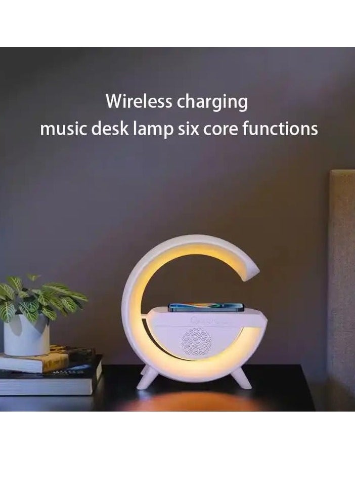 Playx Square - Portable Multifunctional Bluetooth Speaker LED Night Lights,FM Radio Speaker,Table Lamps,15w Wireless Fast Charger,RGB LED Desk Lamp,Alarm Clock,Colour Changing Party Light,Bedside Lamp,Mood light - Image 1