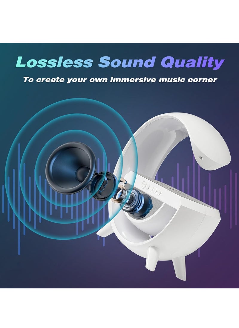 Playx Square - Portable Multifunctional Bluetooth Speaker LED Night Lights,FM Radio Speaker,Table Lamps,15w Wireless Fast Charger,RGB LED Desk Lamp,Alarm Clock,Colour Changing Party Light,Bedside Lamp,Mood light - Image 1