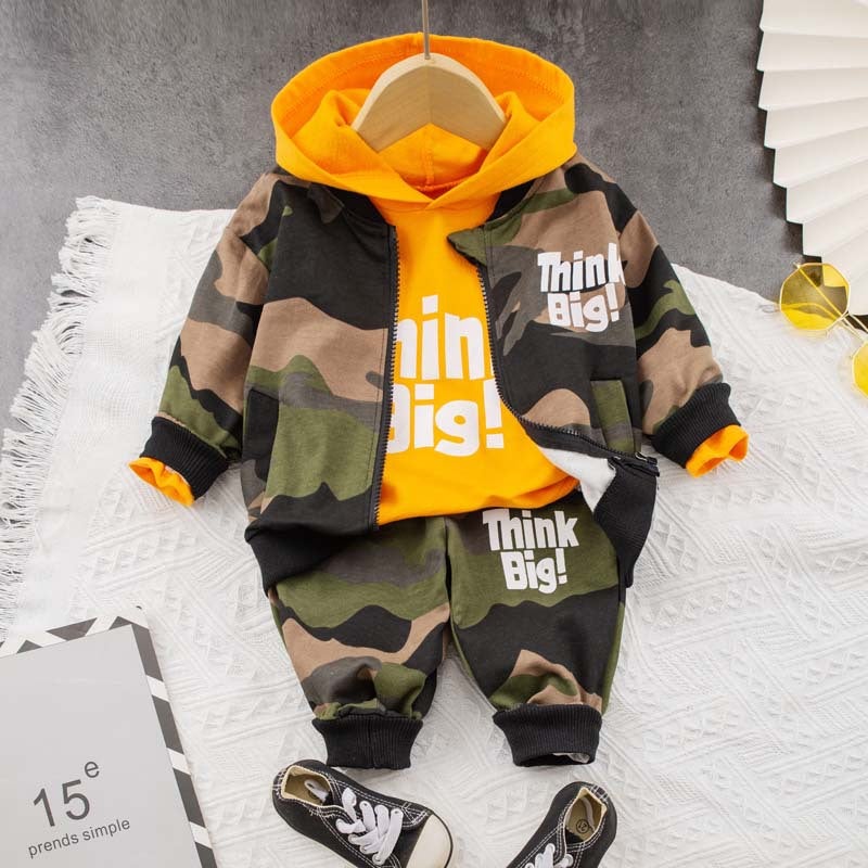 Children'S Clothing New Boys' Infant Baby Children'S Suit Leisure Sports Long Sleeve Suit Three-Piece Suit - Image 4