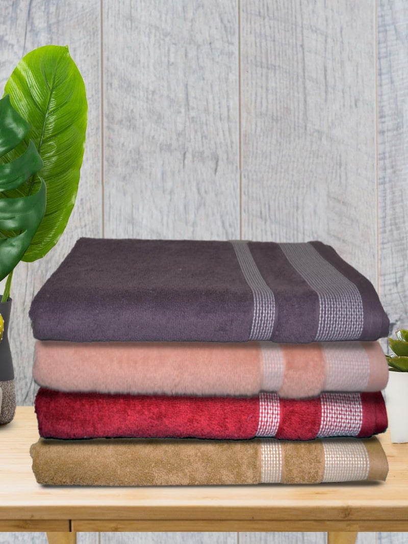 Athom Living Premium Cotton Bath Towel Pack of 4 Soft, Absorbent, and Luxurious Bathroom Essentials/Soft and Absorbent Spa-Quality/Bath Linens/Durable - Image 2