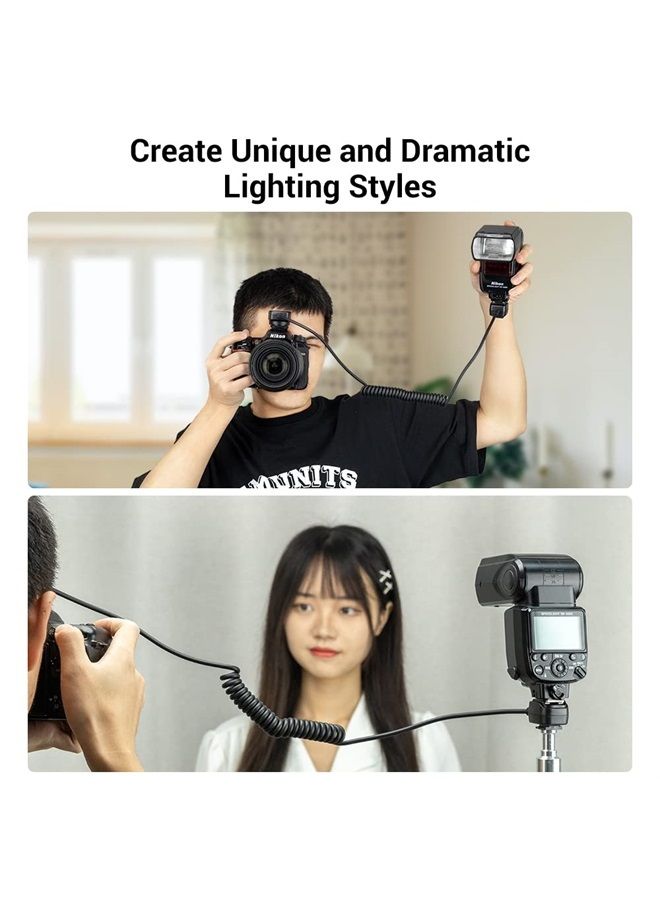 JJC Flash TTL Cord JJC Off-Camera Flash Hot Shoe Cord for Canon R5 R6 RP R T8i T7 T7i T6 T6i T6s T5 T5i SL3 SL2 90D 80D 77D 6D Mark II 5D Mark IV M50 M6,etc Replaces Canon OC-E3 Cord -1.3m - Image 2