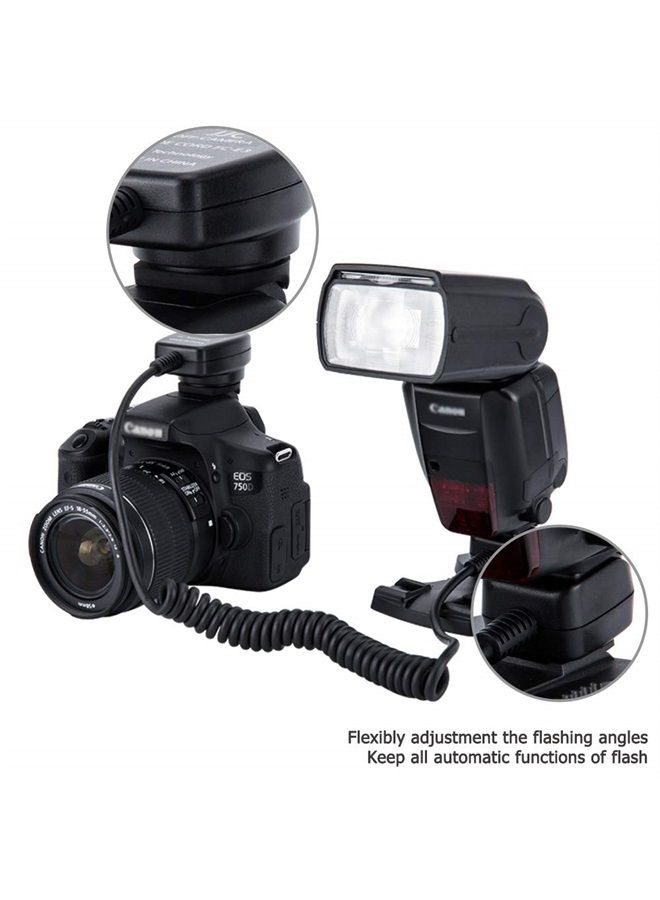 JJC Flash TTL Cord JJC Off-Camera Flash Hot Shoe Cord for Canon R5 R6 RP R T8i T7 T7i T6 T6i T6s T5 T5i SL3 SL2 90D 80D 77D 6D Mark II 5D Mark IV M50 M6,etc Replaces Canon OC-E3 Cord -1.3m - Image 1