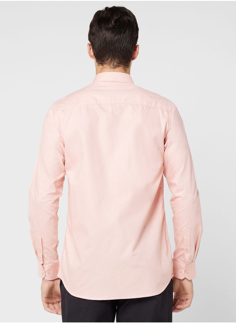 Robert Wood - Pure Cotton Formal Shirt With Full Sleeve & Semi Cutaway Collar - Image 1