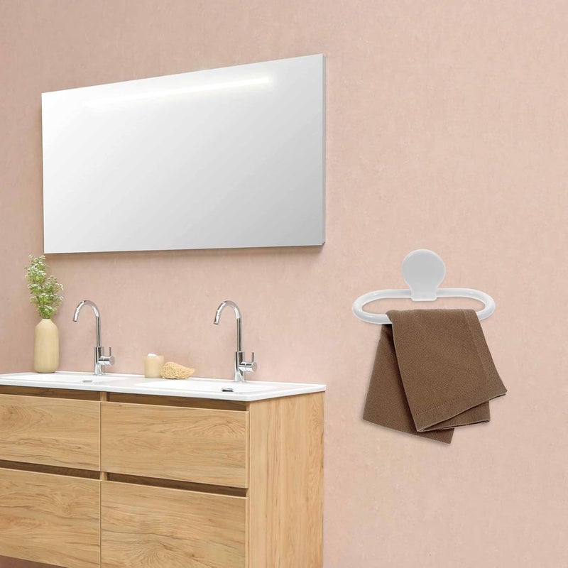 3pcs Self Adhesive Bathroom Towel Ring Holder Set, Plastic Rust-Resistant Wall-Mounted Hand Towel Rack for Kitchen and Bathroom Use - Image 5
