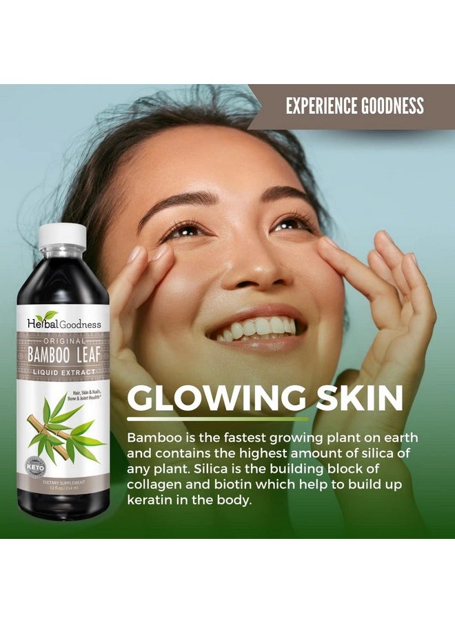 Herbal Papaya - Bamboo Extract For Hair Growth Natural Bamboo Leaf Organic Hair Skin And Nail Vitamins Natural Silica Collagen Supplement Radiant Skin And Nails 12Oz Liquid Herbal Goodness - Image 1