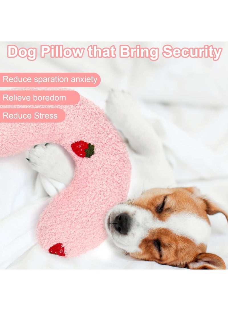 SYOSI Dog Calming Pillow, Soft Plush Anxiety Relief Pet Pillow for Joint Support Rest and Better Sleep, Comfort Toy for Small and Medium Dogs at Home or Travel, Pink - Image 3
