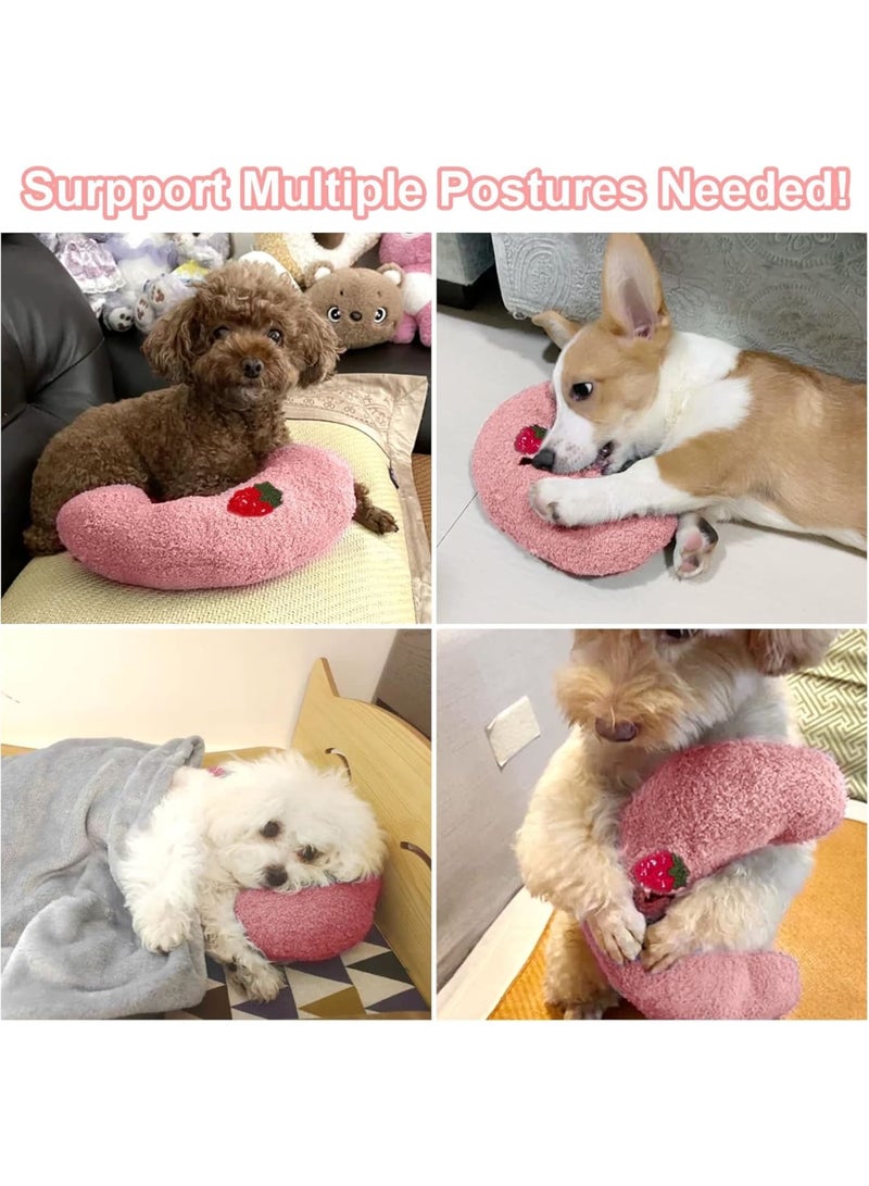 SYOSI Dog Calming Pillow, Soft Plush Anxiety Relief Pet Pillow for Joint Support Rest and Better Sleep, Comfort Toy for Small and Medium Dogs at Home or Travel, Pink - Image 4