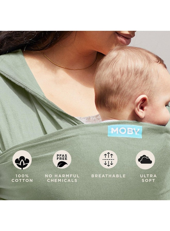موبي حاملة موبي بيبي راب الكلاسيكية للأطفال حديثي الولادة وحتى الأطفال الصغار (8-33 رطلاً)، حاملة أطفال خفيفة الوزن بتصميم حر اليدين، قابلة للتعديل لتناسب جميع أنواع الجسم (كمثرى) - Image 3