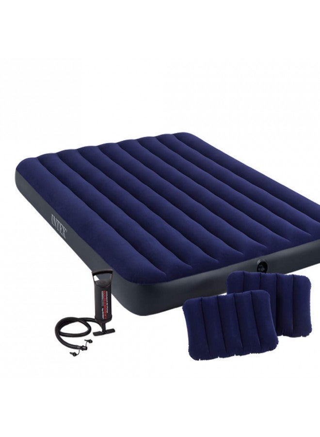 Intex Classic Downy Airbed Set with 2 Pillows and Double Quick Hand Pump, Queen - Image 2