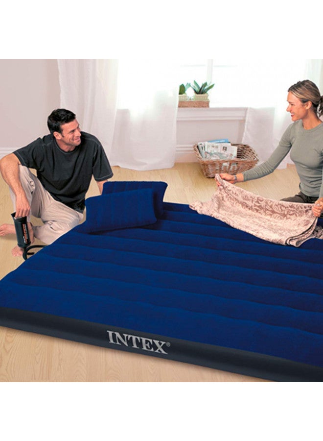Intex Classic Downy Airbed Set with 2 Pillows and Double Quick Hand Pump, Queen - Image 3