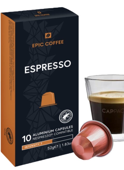 10 Espresso Nespresso compatible capsules