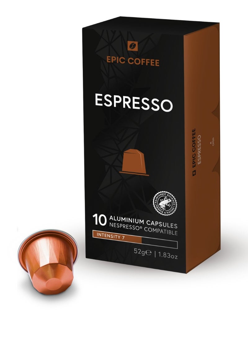 10 Espresso Nespresso compatible capsules