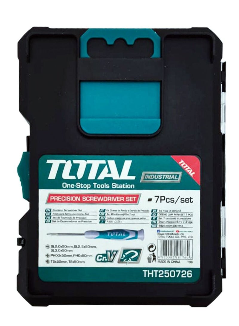 TOTAL Precise Screwdriver Set 7 Pcs Multicolour - Model: THT250726 - Image 5