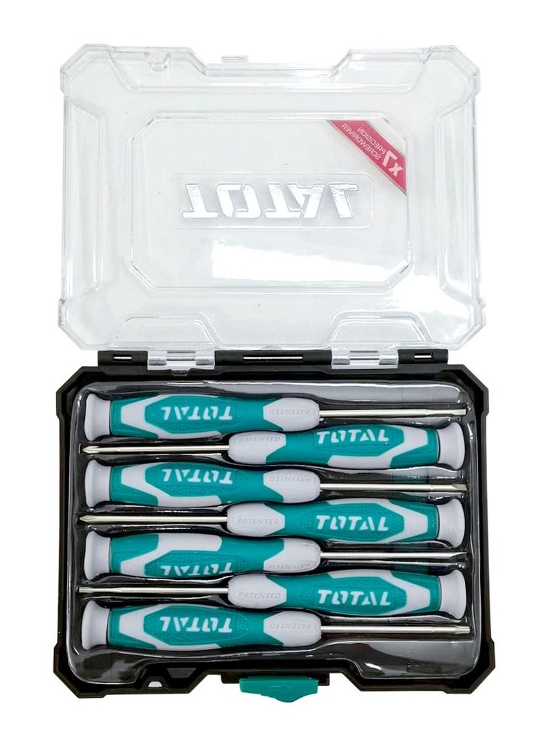 TOTAL Precise Screwdriver Set 7 Pcs Multicolour - Model: THT250726 - Image 3