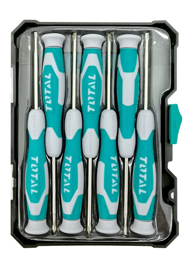 TOTAL Precise Screwdriver Set 7 Pcs Multicolour - Model: THT250726 - Image 4