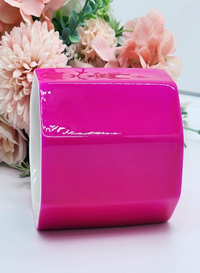 LEAZUL Pen Holder, Makeup Brush Holder Ceramic Cute Pencil Holder Cup for Girls Kids Women Stand Desk Organizer Storage Gift for Office, Classroom, Home Hot Pink - Image 2