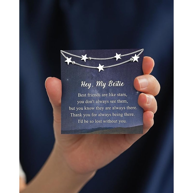 Tarsus Gift for Friend, True Friends Like Stars are Always There, Woman Friendship Gifts Idea, Star Bracelet for Bestie Soul Sister Christmas/Birthday/Mothers Day - Image 4