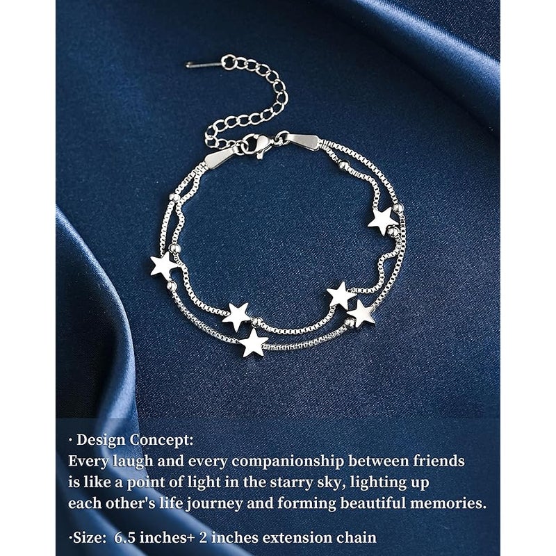 Tarsus Gift for Friend, True Friends Like Stars are Always There, Woman Friendship Gifts Idea, Star Bracelet for Bestie Soul Sister Christmas/Birthday/Mothers Day - Image 5