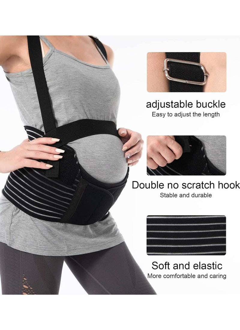 General Maternity belt, Belly Band Support Maternity Belt Pregnancy Belly Band Waist Abdominal Back Belly Band Support Brace Adjustable Breathable Belly Support Care Pregnancy(L), Black, L  - Image 5